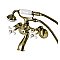 Kingston Brass KS266PXAB Kingston Wall Mount Clawfoot Tub Faucet with Hand Shower, Antique Brass