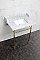 Kingston Brass LMS3022M8SQ7 Habsburg 30" Carrara Marble Console Sink with Brass Legs, Marble White/Brushed Brass