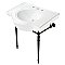 Fauceture VPB2215330ST Edwardian 31-Inch Console Sink with Brass Legs, White/Matte Black