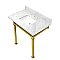 Kingston Brass KVPB36MSQ7 Monarch 36-Inch Carrara Marble Console Sink, Marble White/Brushed Brass