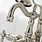 Kingston Brass CA1011T8 Heritage 3-3/8" Tub Wall Mount Clawfoot Tub Faucet with Hand Shower, Brushed Nickel