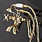 Kingston Brass KS269PB Kingston Tub Wall Mount Clawfoot Tub Faucet with Hand Shower, Polished Brass