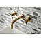 Kingston Brass KS8127BEX Essex 2-Handle 8 in. Wall Mount Bathroom Faucet, Brushed Brass
