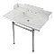 Kingston Brass LMS36MBSQ1 Pemberton 36" Carrara Marble Console Sink with Brass Legs, Marble White/Polished Chrome