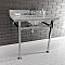 Kingston Brass KVPB36MSQ1 Monarch 36-Inch Carrara Marble Console Sink, Marble White/Polished Chrome