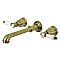 Kingston Brass KS7123BPL 8-Inch Center Wall Mount Bathroom Faucet, Antique Brass