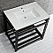 Kingston Brass VWP3122A5 Quadras 31-Inch Ceramic Console Sink (1-Hole), White/Oil Rubbed Bronze