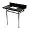 Kingston Brass KVPK36227K381 Imperial 36" Black Granite Console Sink with Stainless Steel Legs (8-Inch - 3-Hole) - Black Granite/Polished Chrome