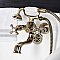 Kingston Brass KS225AB Kingston Wall Mount Clawfoot Tub Faucet with Hand Shower, Antique Brass
