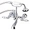 Kingston Brass AE556T1 Aqua Vintage 7-Inch Wall Mount Tub Faucet with Hand Shower, Polished Chrome