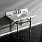 Kingston Brass KVPB3630MB6 Templeton 36" x 22" Carrara Marble Vanity Top with Brass Console Legs, Carrara Marble/Polished Nickel