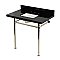 Kingston Brass KVPK36227K386 Imperial 36" Black Granite Console Sink with Stainless Steel Legs (8-Inch - 3-Hole) - Black Granite/Polished Nickel