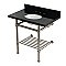 Kingston Brass KVPK36KBB8 Templeton 36" Black Granite Console Sink with Brass Legs and Shelf (8-Inch - 3-Hole) - Black Granite/Brushed Nickel