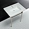 Kingston Brass KVPB3122716 Dreyfuss 31" Console Sink with Stainless Steel Legs (Single Faucet Hole), White/Polished Nickel