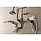 Kingston Brass AE55T8 Aqua Vintage Wall Mount Tub Faucet with Hand Shower, Brushed Nickel