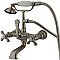 Kingston Brass CC557T8 Vintage 7-Inch Wall Mount Tub Faucet with Hand Shower, Brushed Nickel