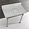 Kingston Brass KVPB36MOQ6 Monarch 36-Inch Carrara Marble Console Sink, Marble White/Polished Nickel