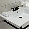 Kingston Brass KVPB31227W40 Dreyfuss 31" Console Sink with Stainless Steel Legs (4-Inch, 3 Hole), White/Matte Black