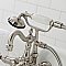 Kingston Brass CA1011T8 Heritage 3-3/8" Tub Wall Mount Clawfoot Tub Faucet with Hand Shower, Brushed Nickel