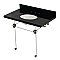 Kingston Brass KVPK3630KA8 Templeton 36" Black Granite Console Sink with Acrylic Legs (8-Inch - 3-Hole) - Black Granite/Brushed Nickel