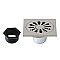 Kingston Brass BSF4161BN Watercourse Sunburst 4" Square Grid Shower Drain, Brushed Nickel