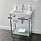 Kingston Brass VPB24187W11 24-Inch Ceramic Console Sink (1-Hole), White/Chrome