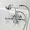 Kingston Brass CA24T1 Vintage 3-3/8" Tub Wall Mount Clawfoot Tub Faucet with Hand Shower, Polished Chrome