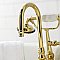 Kingston Brass CA7T2 Vintage 3-3/8" Tub Wall Mount Clawfoot Tub Faucet with Hand Shower, Polished Brass