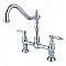 Kingston Brass KS1171AL Heritage Bridge Kitchen Faucet, Polished Chrome