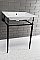Kingston Brass KVPB25227W8MB Edwardian 25-Inch Console Sink with Brass Legs (8-Inch, 3 Hole), White/Matte Black