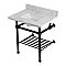 Kingston Brass KVPB3030MBSQB5 Templeton 30" Console Sink with Brass Legs (8-Inch, 3 Hole), Carrara Marble/Oil Rubbed Bronze