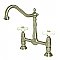 Kingston Brass KS1178PX Heritage Bridge Kitchen Faucet, Brushed Nickel