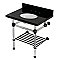 Kingston Brass KVPK3030KAB5 Templeton 30" Black Granite Console Sink with Acrylic Legs and Shelf (8-Inch - 3-Hole) - Black Granite/Oil Rubbed Bronze