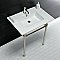 Kingston Brass KVPB3122716 Dreyfuss 31" Console Sink with Stainless Steel Legs (Single Faucet Hole), White/Polished Nickel