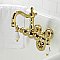 Kingston Brass CA1003T2 Heritage 3-3/8" Tub Wall Mount Clawfoot Tub Faucet, Polished Brass
