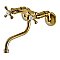 Kingston Brass KS216SB Kingston Two Handle Wall Mount Bathroom Faucet, Brushed Brass