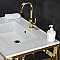 Kingston Brass VWP3122A2 Quadras 31-Inch Ceramic Console Sink (1-Hole), White/Polished Brass
