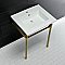 Kingston Brass KVPB2522717 Dreyfuss 25" Console Sink with Stainless Steel Legs (Single Faucet Hole), White/Brushed Brass