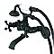 Kingston Brass KS265MB Kingston Tub Wall Mount Clawfoot Tub Faucet with Hand Shower, Matte Black