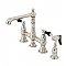 Kingston Brass KS7276PKLBS Duchess Bridge Kitchen Faucet with Brass Sprayer, Polished Nickel