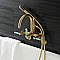 Aqua Vintage AE8157DKL Kaiser 7-Inch Adjustable Wall Mount Clawfoot Tub Faucet, Brushed Brass