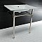 Kingston Brass KVPB3122716 Dreyfuss 31" Console Sink with Stainless Steel Legs (Single Faucet Hole), White/Polished Nickel