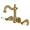 Kingston Brass KS1227PL Heritage Wall Mount Bathroom Faucet, Brushed Brass