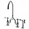 Kingston Brass KS7791TALBS Bridge Kitchen Faucet with Brass Sprayer, Polished Chrome