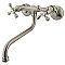 Kingston Brass KS215SN Kingston Two Handle Wall Mount Bathroom Faucet, Brushed Nickel