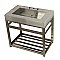Kingston Brass KVSP3722A8 Fauceture 37" Stainless Steel Sink with Steel Console Sink Base, Brushed/Brushed Nickel
