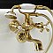 Kingston Brass KS225SB Kingston Wall Mount Clawfoot Tub Faucet with Hand Shower, Brushed Brass