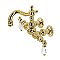 Kingston Brass CA1003T2 Heritage 3-3/8" Tub Wall Mount Clawfoot Tub Faucet, Polished Brass