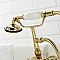 Kingston Brass CA21T2 Vintage 3-3/8" Tub Wall Mount Clawfoot Tub Faucet with Hand Shower, Polished Brass