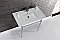 Kingston Brass KVPB37227W4CP Edwardian 37-Inch Console Sink with Brass Legs (4-Inch, 3 Hole), White/Polished Chrome